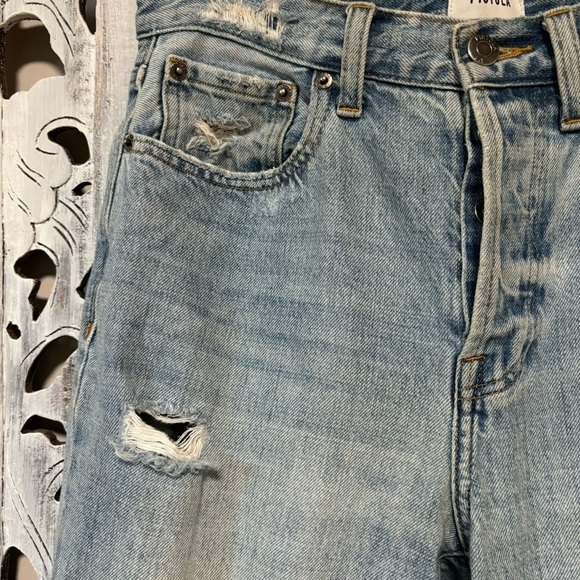 Pistola Charlie High Rise Distressed Button Fly Jeans in Ruthless Light Wash - Picture 10 of 11